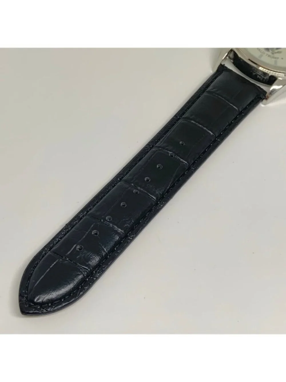 Men’s watch Make America great again silver tone 42mm black leather running